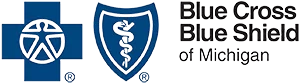 The image features a logo with text elements, including a shield design, and the text reads  Blue Cross Blue Shield  along with other words that are too small to read clearly.